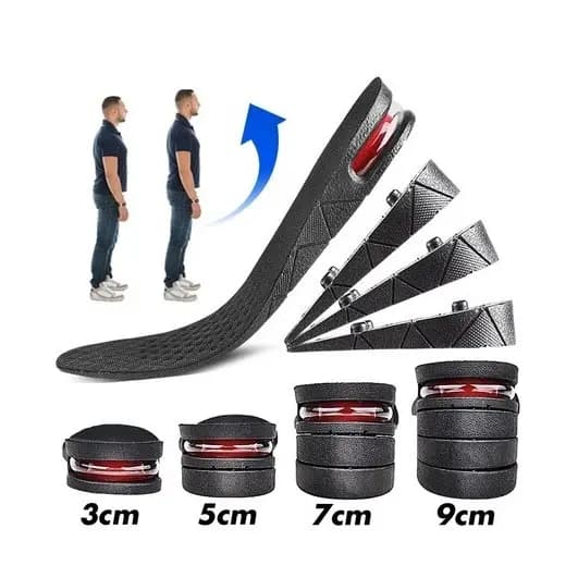 Palmilha Elevadora de Altura Ajustável 3–9cm | Confortável | Discreta | Unissex | Para Tênis, Botas e Sapatos mt020