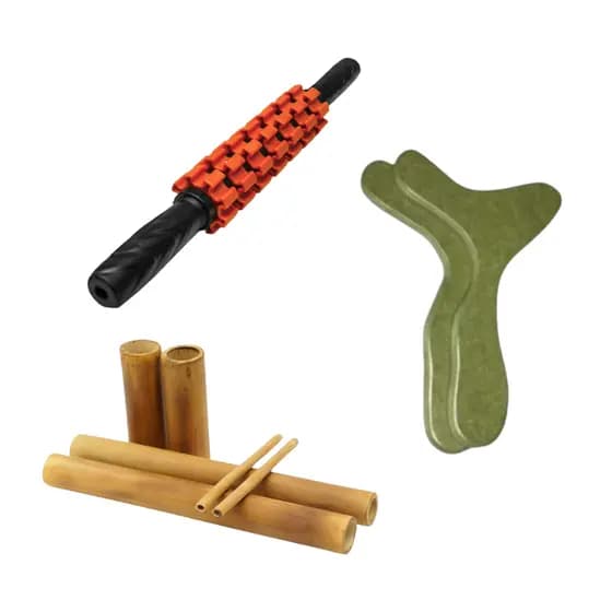 Rolo De Massagem Turbinada +kit Bambu + Pantala (par)