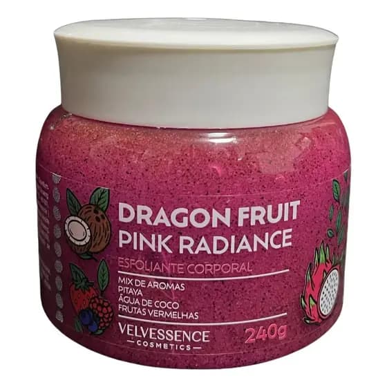 Esfoliante Corporal Velvessence Cosmetics 240g - Melancia, Pitaya ou Pêssego com ação hidratante