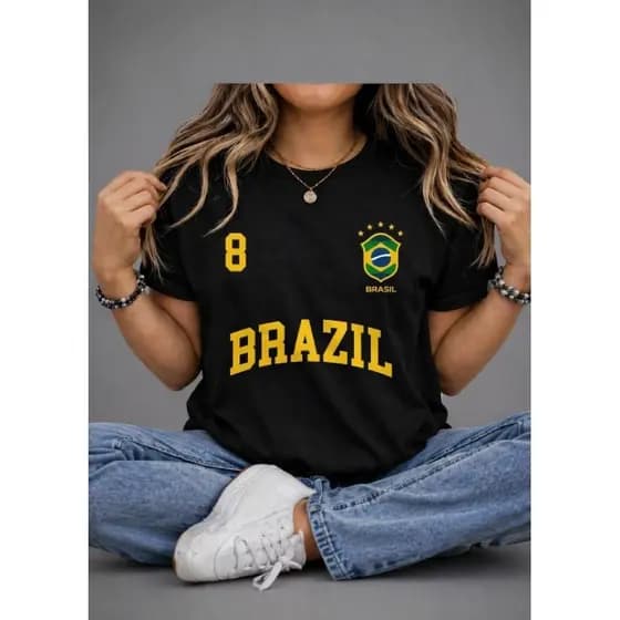 camiseta feminina copa Brasil torcedora em malha Premium confortável e leve envio imediato!