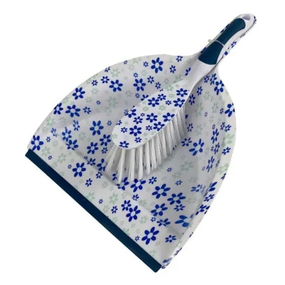 Conjunto de Pá com Escova azul Floral