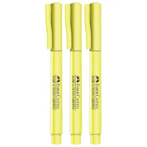Kit C/ 3 Marca Texto Grifpen FABER CASTELL - Amarelo