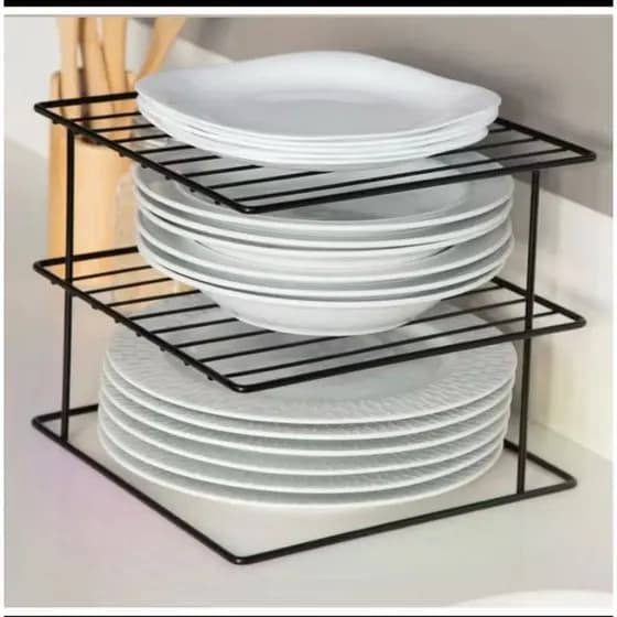 Suporte para Pratos Organizador de Armário 3 Niveis Aramado Cozinha