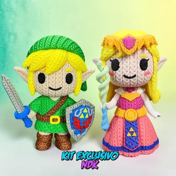 Kit Bonecos Link e Zelda Estilo Cute Colecionáveis Decoração Geek