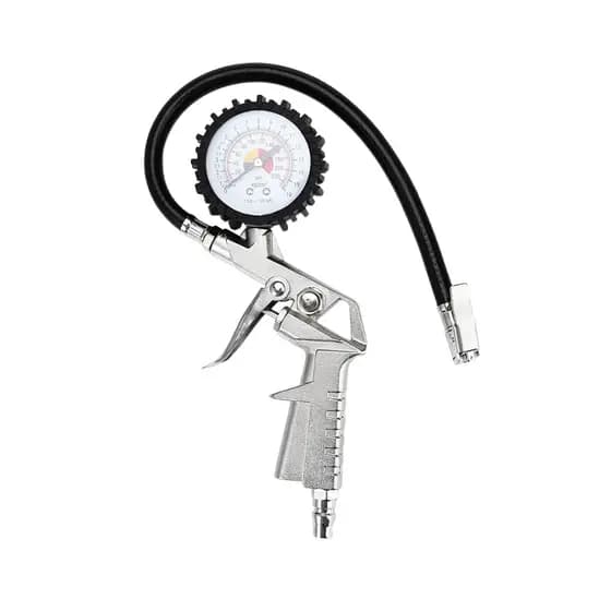 Calibrador De Pneus Pistola Para Inflar Com Manômetro P/ Carro e Moto 2 em 1