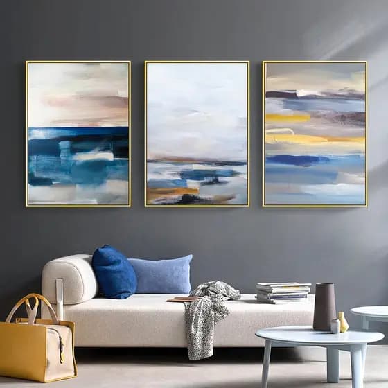 Quadros Decorativos Trio Kit 3 peças Grandes 90x60 ou 60x40 mais de 50 opções de imagens Quadro decorativo Sala Quadro decorativo Quarto Quadro decorativo Escritório Quadro decorativo Marmorizado Quadro decorativo abstrato Folhas arte quadro mosaico