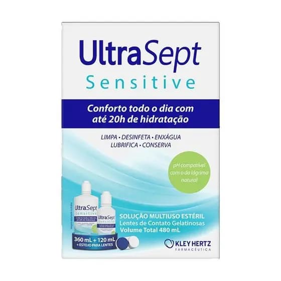SOLUCAO PARA LENTE ULTRASEPT SENSITIVE 480ML E ESTOJO