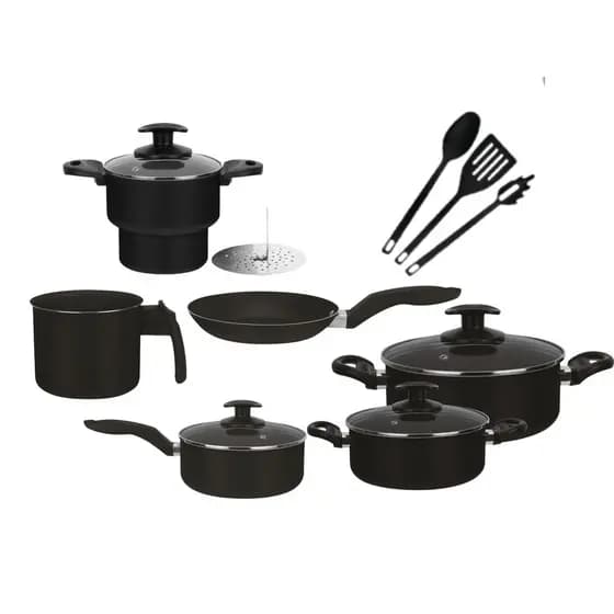 Conjunto Panela Caçarolas Antiaderente 9 pecas com cuscuzeira diverso