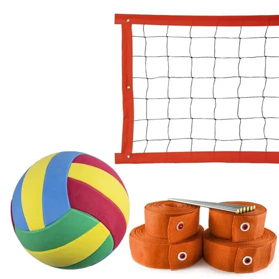 Kit Rede De Vôlei 5 Metros + Marcação Laranja + Bola - Evo Sports