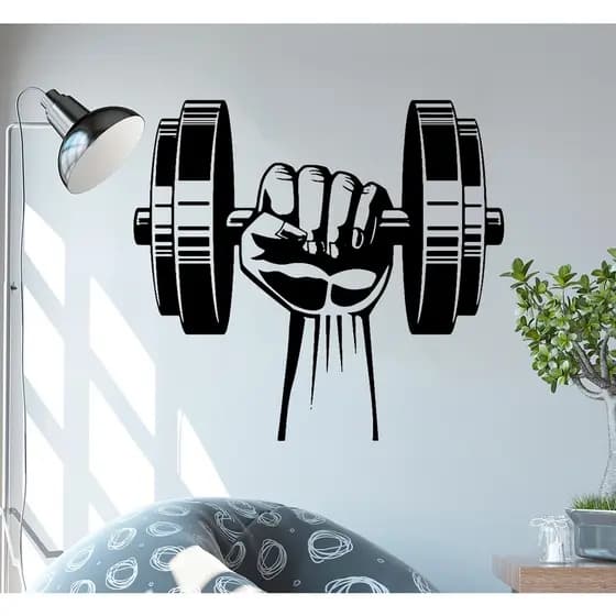 Adesivo Parede Decorativo Academia Músculação Peso 60 Cm