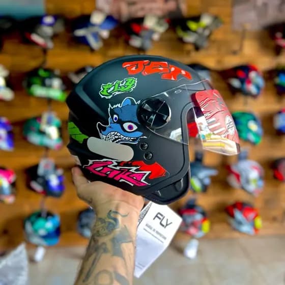 Capacete Aberto Fly Jet Free | Conforto, Estilo Urbano e Selo Inmetro