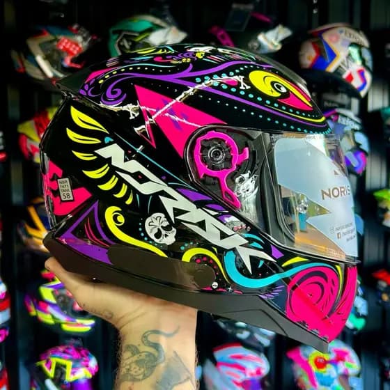 CAPACETE NORISK RAZOR - CIRCUS BLACK/PINK