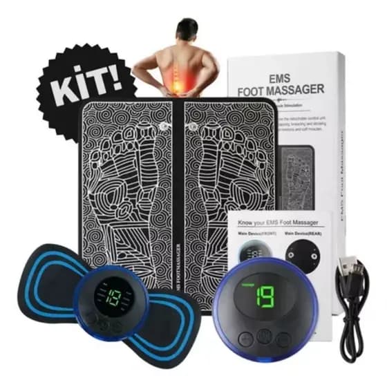 Kit Massagem Tapete Massageador Elétrico Alívio Dor Pés