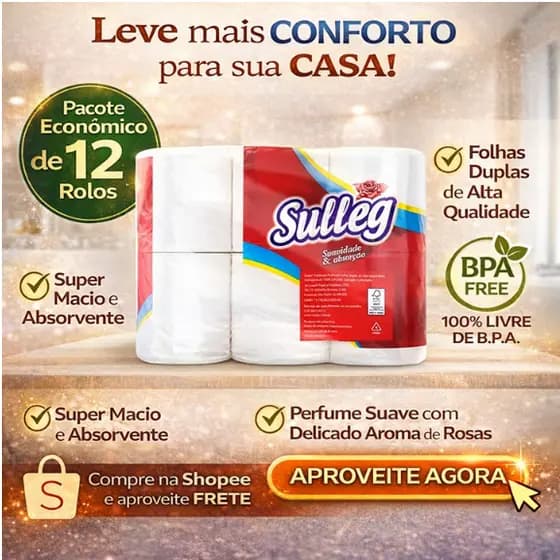 Papel Higiênico Folha Dupla 12 Rolos Com 20m Cada Entrega Rápida