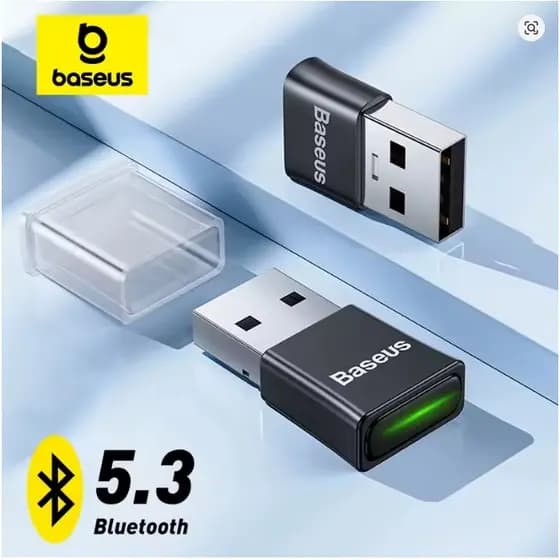 Adaptador Bluetooth Baseus 5.3 USB Laptop, PC, Windows, Teclado, Fone de Ouvido, Mouse