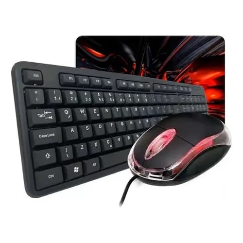 kit Teclado Abnt2 + Mouse Usb Pc Notebook Home Office
