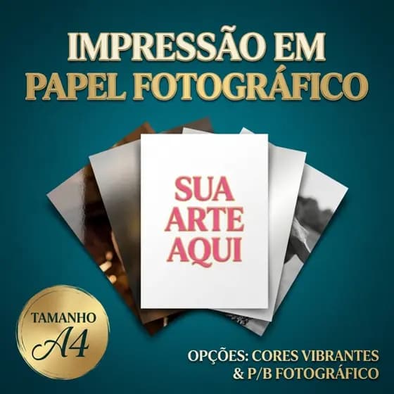 Impressão Em Papel Fotográfico Colorida 180g Tamanho A4 - Prova Dágua