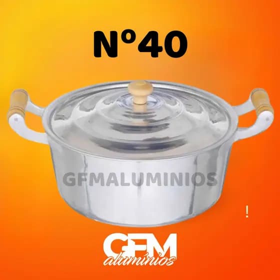 Panela n° 40 Grande em alumínio batido grosso fundido 18Litros