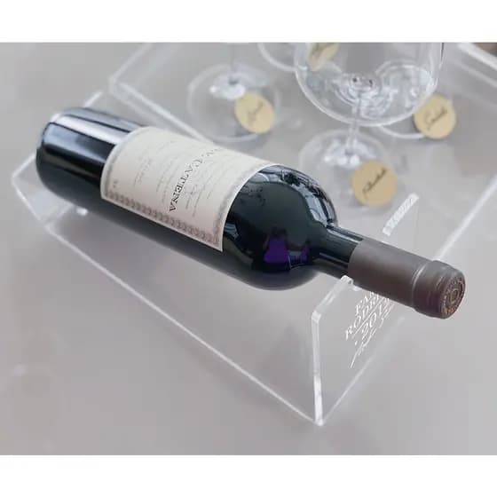 SUPORTE GARRAFA DE VINHO EM ACRILICO PORTA GARRAFA DE VINHO ENFEITE ADEGA ACRILICO
