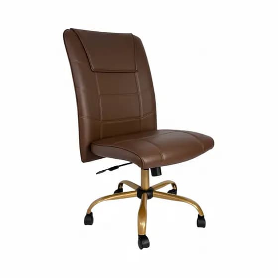 Cadeira de escritório Presidente Novara sem Braço Courissimo LB - Base Giratória Dourada