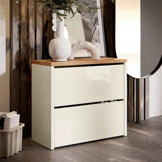 Sapateira Organizadora 2 Portas Safira Mel – Off White/Freijó