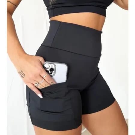 Shorts Bermuda Feminina Com Bolso Lateral Feminino