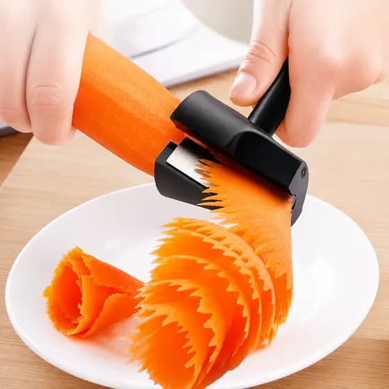 Cortador Espiral Aço Inox para Legumes Frutas Modelador Cenoura Pepino Decorador Salada