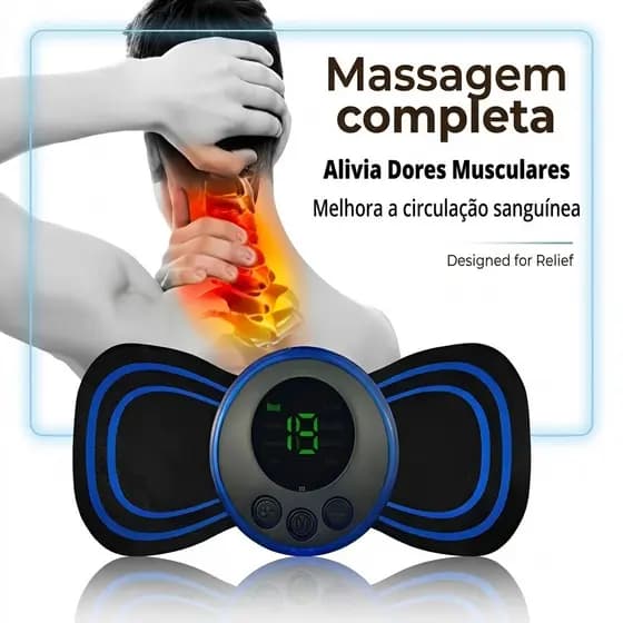 Mini massageador elétrico portátil ideal para dores e recuperacao muscular fisioterapia