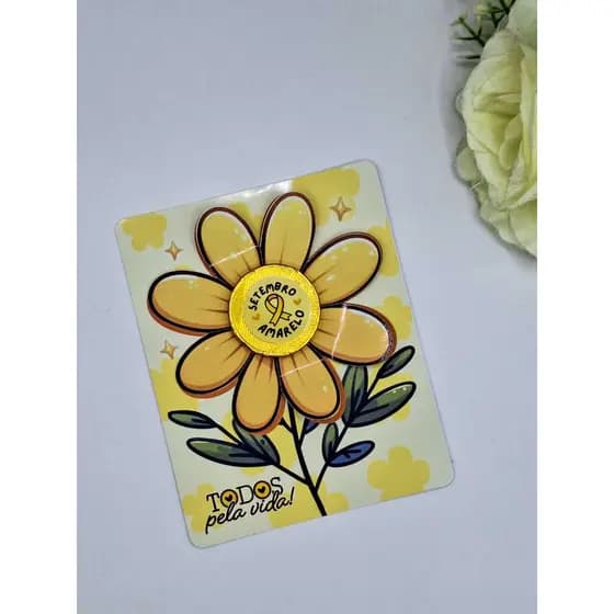Cartão pétala Setembro amarelo - Card pétala- Mimos clientes - Brindes - Lembrancinhas personalizadas- Chocolate-Mimos
