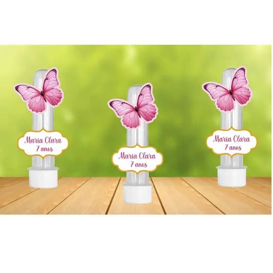 Tubete-Tubetes-Aplique Jardim encantado-Aplique borboleta-Tubetes personalizados borboletas- ACOMPANHA TUBETE
