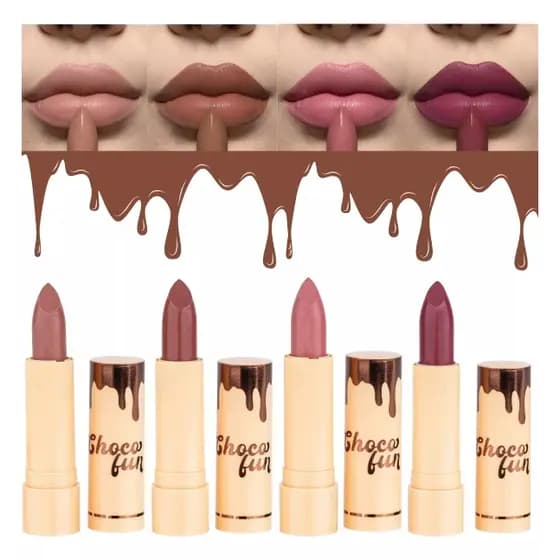 NOVAS CORES LA CREME CHOCO CAKE ALFAJOR NAPOLITANO BATOM SOFT MATTE CHOCO FUN FENZZA