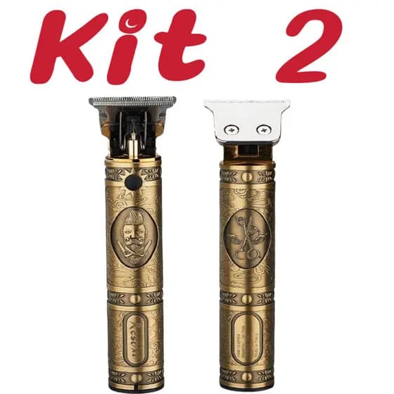 Kit 2 Tesoura elétrica profissional para cabelo e barba masculina alex