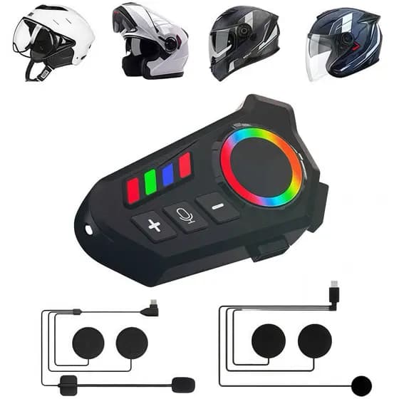 Intercomunicador Bluetooth para Capacete Moto K06 | Fone Sem Fio com Microfone, Comunicação até 300m, Controle por Botõe
