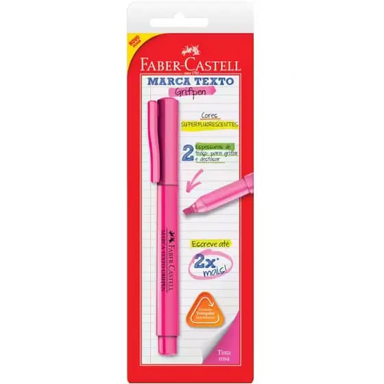 Pincel marca texto Grifpen Rosa SM/MTRSZF\357329 com 1 unidade Faber-Castell