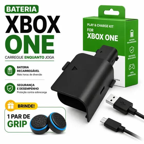 Bateria Recarregável Carregador Para Controle Xbox One S Fat Series S