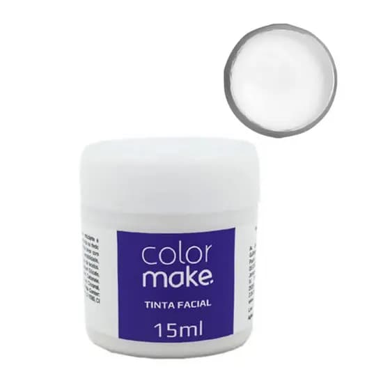 Tinta Facial Colormake 1202-Branco Original Festa Carnaval Halloween Rosto 15ML