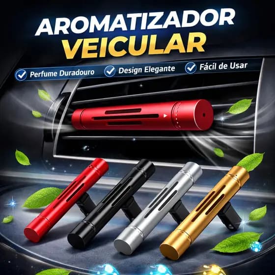 Odorizador/Aromatizador/Cheirinho/Difusor de Aroma para Carro com Essenciais Naturais, 1pc Vermelha