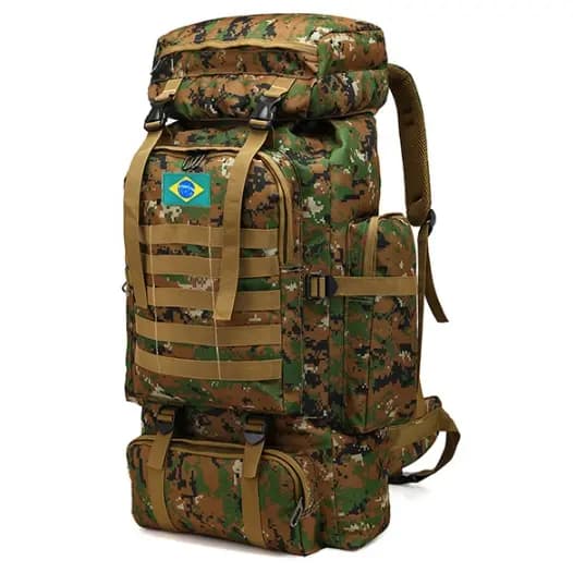 Mochila Grande Espaço Camping Masculina Viagem Impermeável Trilha Acampamento Resistente Confortável