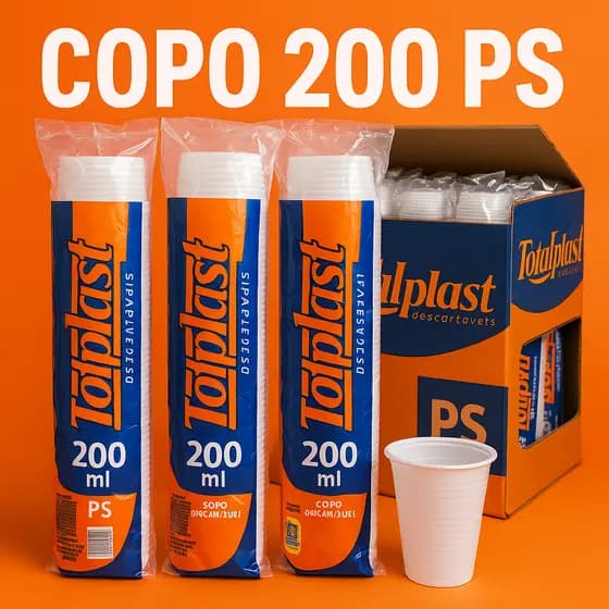 300~1000 Copos Descartável 200ml PS Transparente | Festa Suco Água Refrigerante