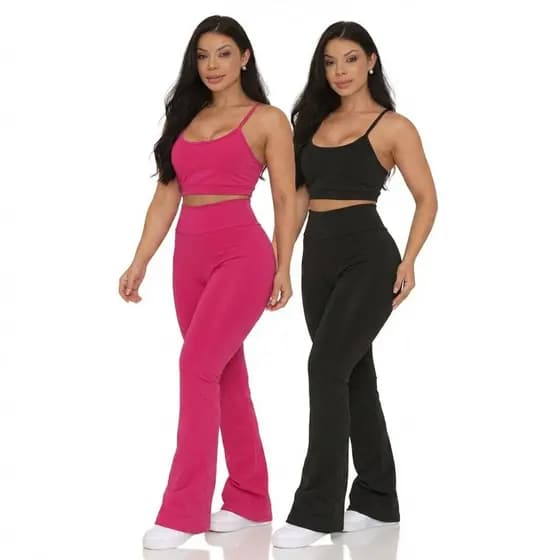 Conjunto Fitness Feminino Para Academia Zero Transparência Premium