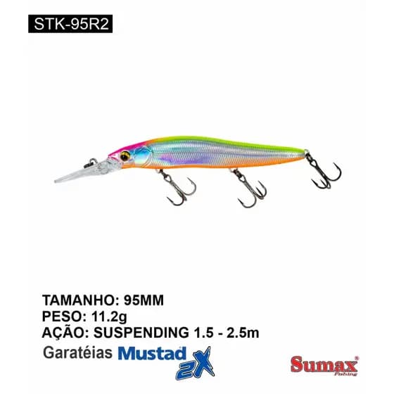 ISCA ARTIFICIAL DE PESCA STEAK MINNOW STK 95R2 SUMAX FISHING DIVERSAS CORES