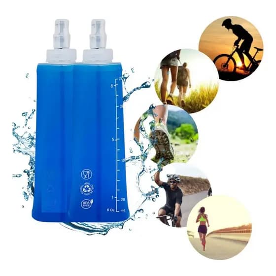 Garrafa Corrida Dobrável Flexível Fitness Silicone Bike Água