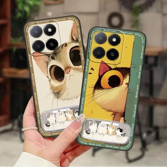 Capa De Telefone Tridimensional De Silicone Para Honor X5b/X5b Plus/Play9A 4G Espelho De Maquiagem Remendo De Pano Antip