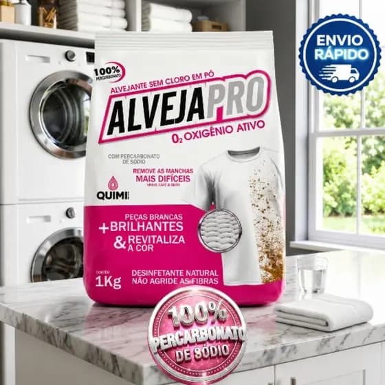 Percarbonato de Sódio 100% PURO LIMPA MANCHAS Alvejante sem cloro Alvejapro Tira manchas Limpeza Clareador 1kg