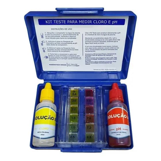 Kit Estojo Teste Medidor De Cloro E Ph Água De Piscina -
