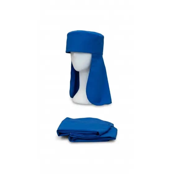 Kit 5 Toucas Árabe Azul em Brim com Proteção de Pescoço | Leve, Respirável e Ideal p/ Sol e Trabalho