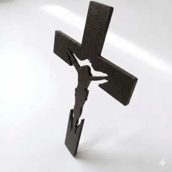 Crucifixo Grande Dupla Face Decorativo em Católico Plástico Resistente Cristão Para Porta e Parede Premium