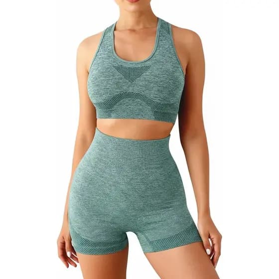 Conjunto Academia Fitness Levanta Bumbum Verde Escuro Verde-escuro
