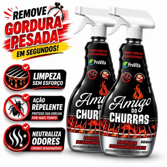 Limpa Grelha Churras Desengordurante Churrasqueira Spray Limpeza Fogão Grill Forno Coifa Air Fryer