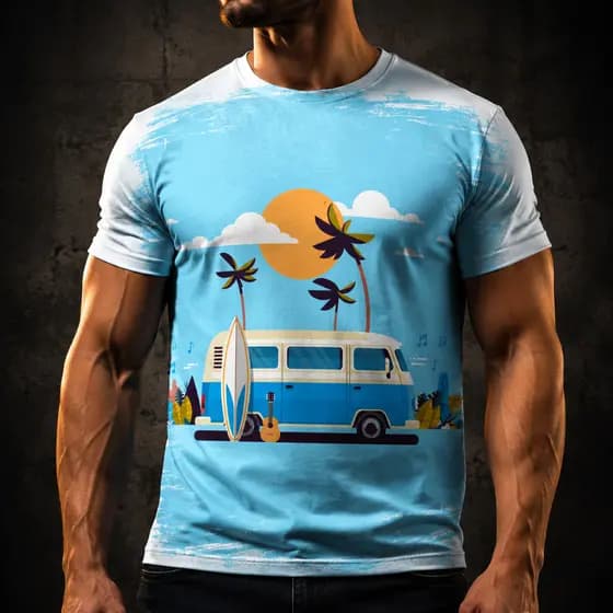 Camisa Camiseta Masculina surf surfing praia verão REF 16